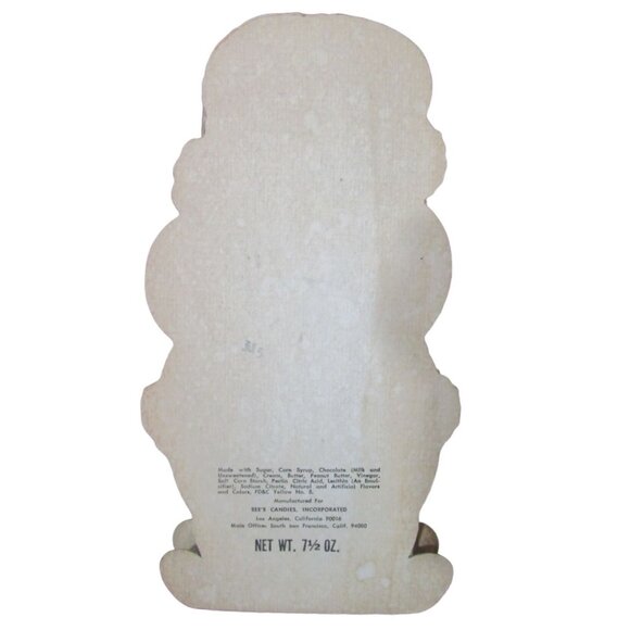 Vintage Santa Claus Sees Cardboard Candy Box Container 1950s Creases Stains - Picture 2 of 13